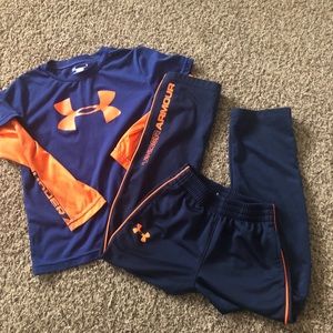Boys Under Armour shirt and pants size 6